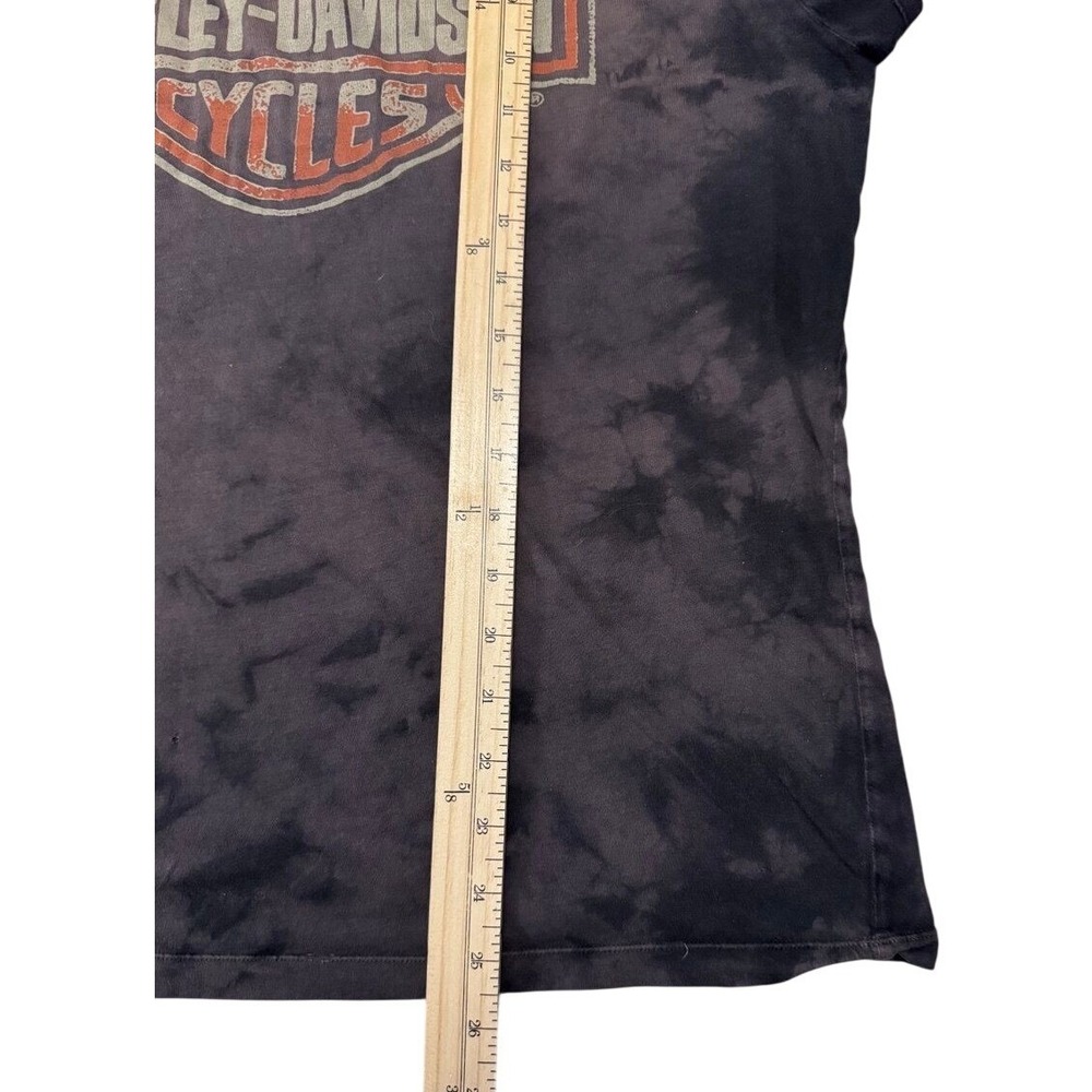 Harley-Davidson Y2K T-Shirt Women‎ 2XL Black Tie Dye 2008 Utah Cap Sleeve - Picture 6 of 9